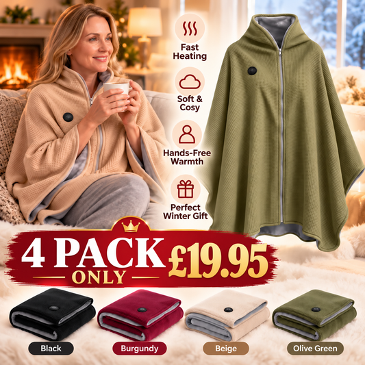 🔥Women’s Wearable Heated Wrap – Super-Soft Fleece for Cosy Winter Days