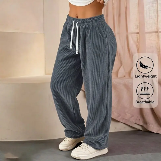 Bestseller 🏆 Einfarbige Cordhose für Damen mit geradem Bein