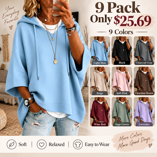 【LAST DAY SALE】Women’s Relaxed Layered Cotton Hoodie & Tee Set